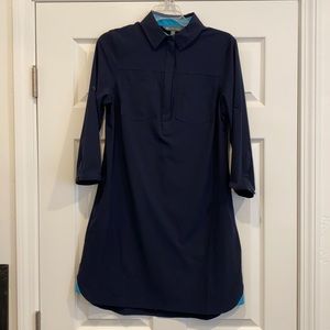 Adventurista Dress. Navy w/light blue accents